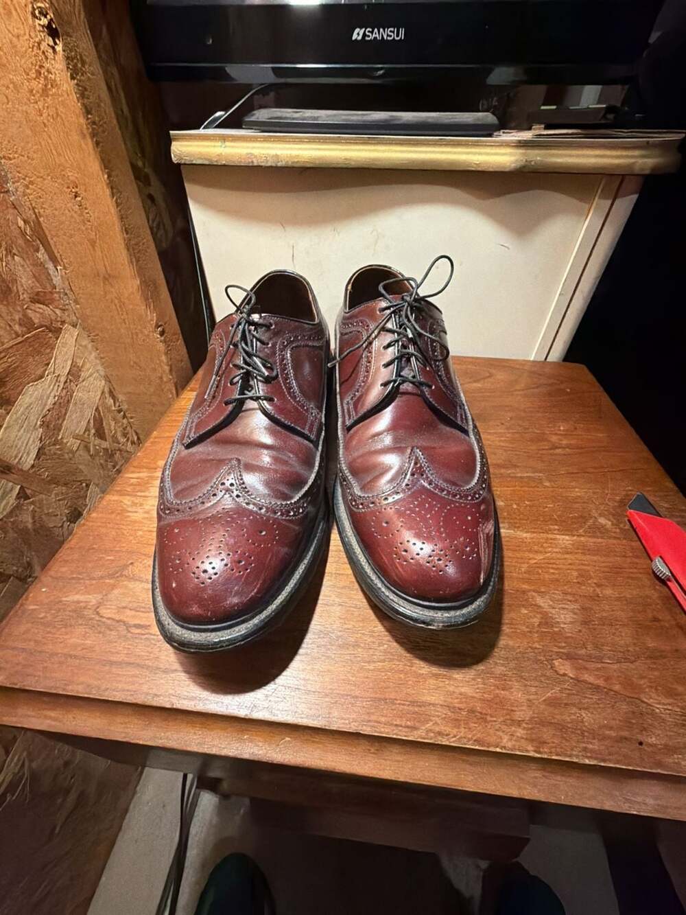 Traditional Wingtip by Mason Oxford Shoes Burgundy Leather 10.5 D